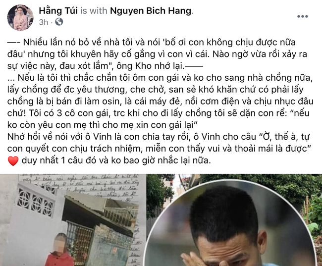 Hằng Túi bất ngờ chia sẻ bên lề 'vụ chị họ người hùng Nguyễn Ngọc Mạnh' tử vong, đáng chú ý là câu nói từ bố của hot mom khi con gái nhắc về chuyện ly hôn Hằng Túi bất ngờ chia sẻ bên lề 'vụ chị họ người hùng Nguyễn Ngọc Mạnh' tử vong, đáng chú ý là câu nói từ bố của hot mom khi con gái nhắc về chuyện ly hôn