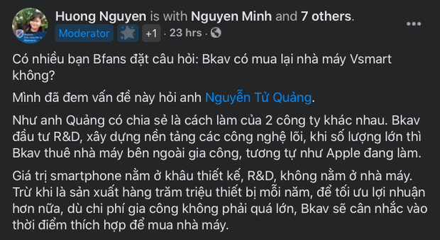 Được gợi ý 'mua lại nhà máy Vsmart', CEO BKAV Nguyễn Tử Quảng phản hồi ra sao? - 2 Được gợi ý 'mua lại nhà máy Vsmart', CEO BKAV Nguyễn Tử Quảng phản hồi ra sao? - 2
