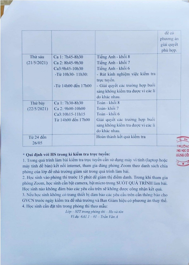 Trường công lập đầu tiên ở Hà Nội thi học kỳ trực tuyến - 1 Trường công lập đầu tiên ở Hà Nội thi học kỳ trực tuyến - 1
