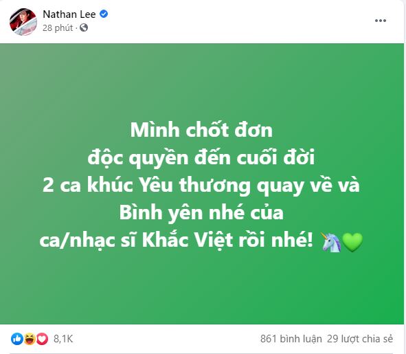 Nathan Lee bất ngờ công khai đoạn tin nhắn nhạc sĩ Nguyễn Văn Chung gửi lời cảm ơn anh giữa lùm xùm bán hit - 3 Nathan Lee bất ngờ công khai đoạn tin nhắn nhạc sĩ Nguyễn Văn Chung gửi lời cảm ơn anh giữa lùm xùm bán hit - 3
