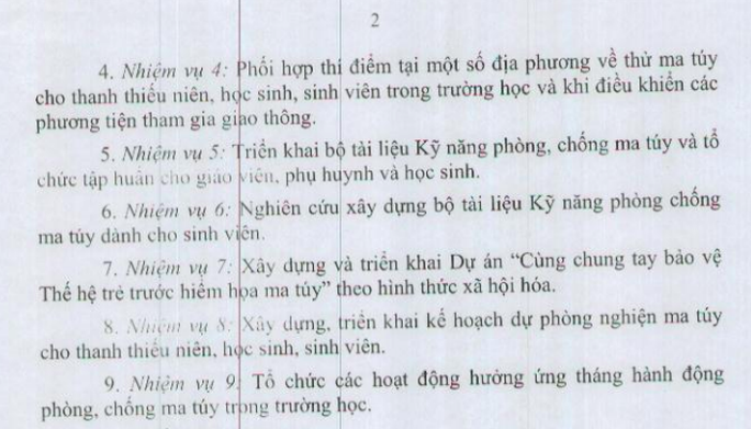 Bộ GD-ĐT ra văn bản 'không thể tin nổi': 'Phối hợp thí điểm thử ma túy cho học sinh, sinh viên'? - 1 Bộ GD-ĐT ra văn bản 'không thể tin nổi': 'Phối hợp thí điểm thử ma túy cho học sinh, sinh viên'? - 1