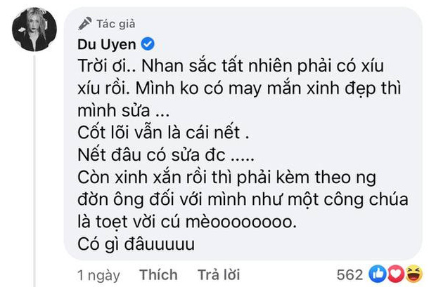 Du Uyên bỗng nói chuyện nhan sắc và thái độ đàn ông, bị phản bác thì vội thêm thắt nhưng càng khó hiểu - 2 Du Uyên bỗng nói chuyện nhan sắc và thái độ đàn ông, bị phản bác thì vội thêm thắt nhưng càng khó hiểu - 2