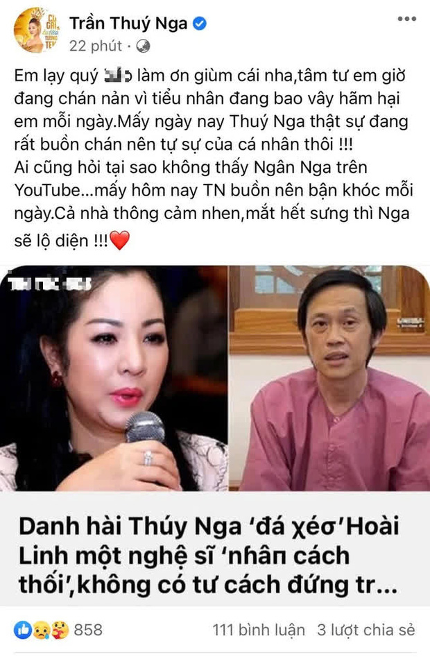 Thuý Nga lên tiếng đính chính tin đồn 'đá xéo' nhân cách NS Hoài Linh giữa lùm xùm từ thiện - 1 Thuý Nga lên tiếng đính chính tin đồn 'đá xéo' nhân cách NS Hoài Linh giữa lùm xùm từ thiện - 1