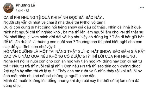 'Hoa hậu ở nhà 200 tỷ' chỉ trích Phi Nhung vì để chị ruột Hồ Văn Cường sống khổ: 'Thương con thì phải biết nghĩ cho con!' 'Hoa hậu ở nhà 200 tỷ' chỉ trích Phi Nhung vì để chị ruột Hồ Văn Cường sống khổ: 'Thương con thì phải biết nghĩ cho con!'