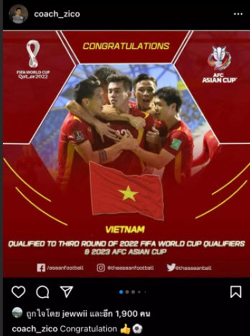 HLV Kiatisak chúc mừng Việt Nam làm nên lịch sử ở World Cup - 1 HLV Kiatisak chúc mừng Việt Nam làm nên lịch sử ở World Cup - 1