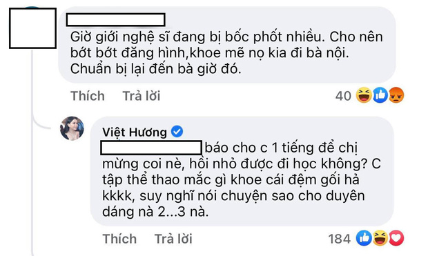 Bị nhắc nhở cẩn thận nếu không muốn bị 'bóc phốt' giữa lúc showbiz rối ren, Việt Hương lập tức đáp trả khiến antifan câm nín - 1 Bị nhắc nhở cẩn thận nếu không muốn bị 'bóc phốt' giữa lúc showbiz rối ren, Việt Hương lập tức đáp trả khiến antifan câm nín - 1