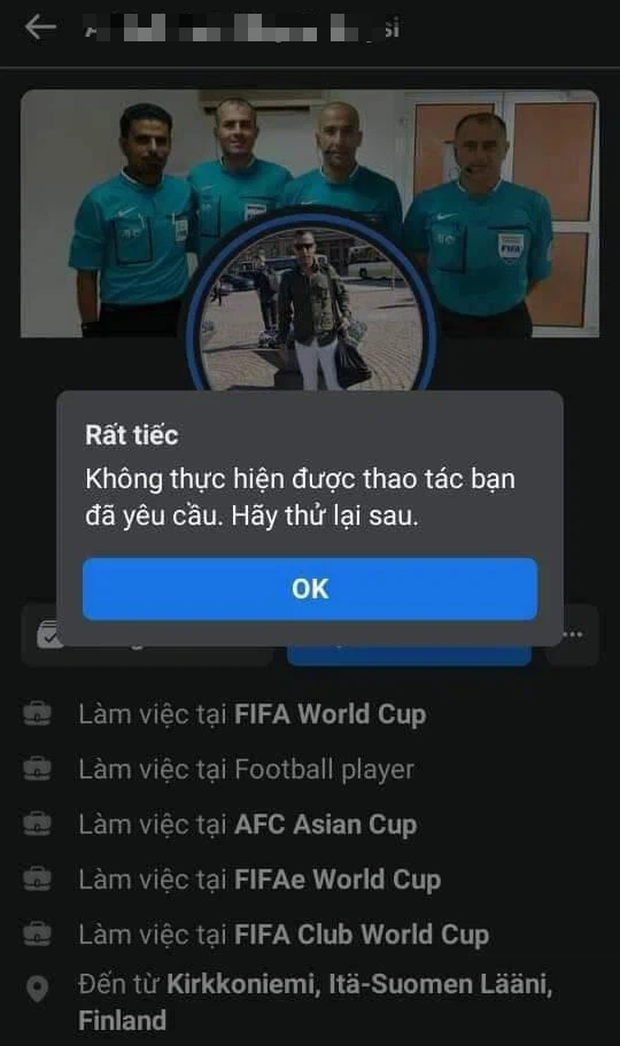Trọng tài trận Việt Nam - UAE bị cộng đồng mạng 'tấn công' Facebook cá nhân, phải tạm khóa tài khoản - 2 Trọng tài trận Việt Nam - UAE bị cộng đồng mạng 'tấn công' Facebook cá nhân, phải tạm khóa tài khoản - 2