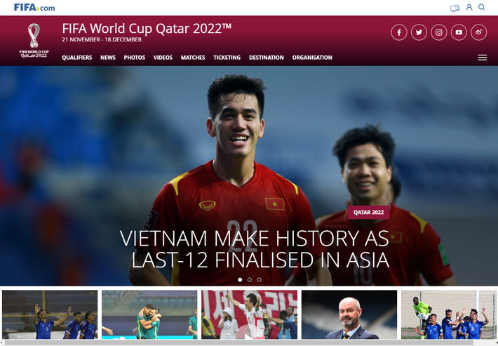 Trang chủ FIFA đặt ĐT Việt Nam ở vị trí 'to, đẹp', khen là 'bất ngờ lớn nhất' - 1 Trang chủ FIFA đặt ĐT Việt Nam ở vị trí 'to, đẹp', khen là 'bất ngờ lớn nhất' - 1