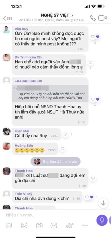Nóng: Lộ tin nhắn trong nhóm chat được cho là của nhiều nghệ sĩ đang lên kế hoạch đối phó với 'nhân vật nào đó'? - 6 Nóng: Lộ tin nhắn trong nhóm chat được cho là của nhiều nghệ sĩ đang lên kế hoạch đối phó với 'nhân vật nào đó'? - 6