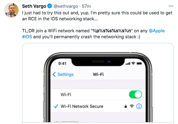 Xuất hiện lỗi đặt tên mạng khiến iPhone bị hỏng kết nối WiFi lẫn AirDrop, gây hoang mang cho nhiều người dùng - 2 Xuất hiện lỗi đặt tên mạng khiến iPhone bị hỏng kết nối WiFi lẫn AirDrop, gây hoang mang cho nhiều người dùng - 2