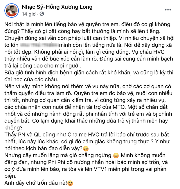 Phía Phi Nhung chính thức lên tiếng sau khi bị nhạc sĩ Chim Trắng Mồ Côi đăng đàn tố uy hiếp và đe doạ - 5 Phía Phi Nhung chính thức lên tiếng sau khi bị nhạc sĩ Chim Trắng Mồ Côi đăng đàn tố uy hiếp và đe doạ - 5