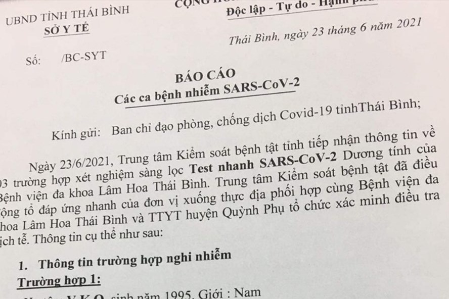3 người gồm lái, phụ xe khách ở Thái Bình dương tính SARS-CoV-2 3 người gồm lái, phụ xe khách ở Thái Bình dương tính SARS-CoV-2