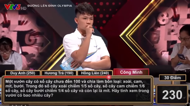 Nam sinh Olympia mếu máo trên sân khấu, ôm mặt khóc nức nở sau khi giành chiến thắng với lý do không tưởng - 1 Nam sinh Olympia mếu máo trên sân khấu, ôm mặt khóc nức nở sau khi giành chiến thắng với lý do không tưởng - 1