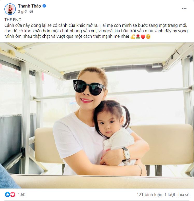 Thanh Thảo đăng ảnh ôm con gái kèm dòng trạng thái ẩn ý về chuyện 'kết thúc' làm rộ lên nghi vấn trục trặc hôn nhân với ông xã Việt kiều Thanh Thảo đăng ảnh ôm con gái kèm dòng trạng thái ẩn ý về chuyện 'kết thúc' làm rộ lên nghi vấn trục trặc hôn nhân với ông xã Việt kiều