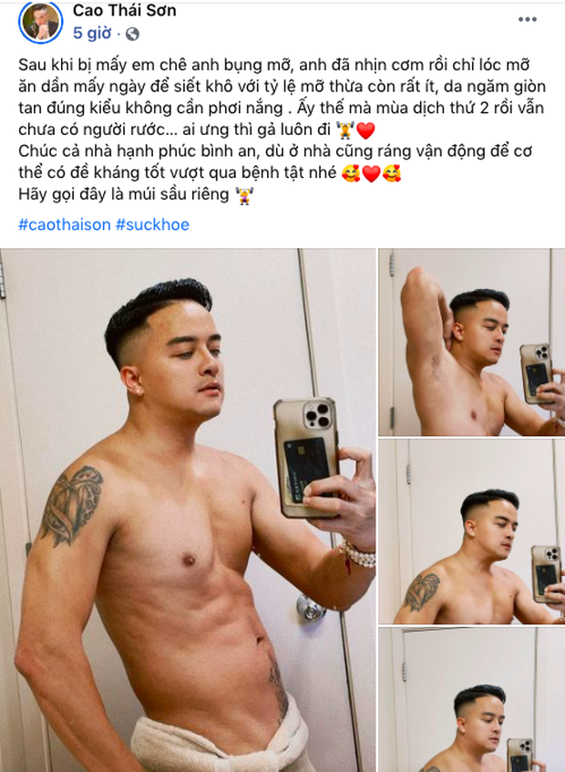 Tung ảnh bán nude khoe cơ bắp cuồn cuộn, Cao Thái Sơn bị antifan mỉa mai 'không nam tính' liền đáp trả gắt luôn! Tung ảnh bán nude khoe cơ bắp cuồn cuộn, Cao Thái Sơn bị antifan mỉa mai 'không nam tính' liền đáp trả gắt luôn!