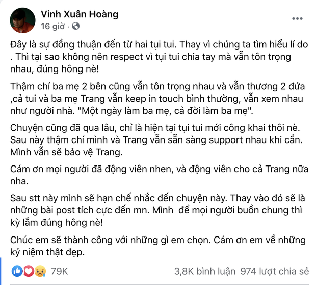 Khẳng định chia tay trong hòa bình, Lương Minh Trang lại tiết lộ bị Vinh Râu chặn Facebook khiến nhiều người khó hiểu - 3 Khẳng định chia tay trong hòa bình, Lương Minh Trang lại tiết lộ bị Vinh Râu chặn Facebook khiến nhiều người khó hiểu - 3