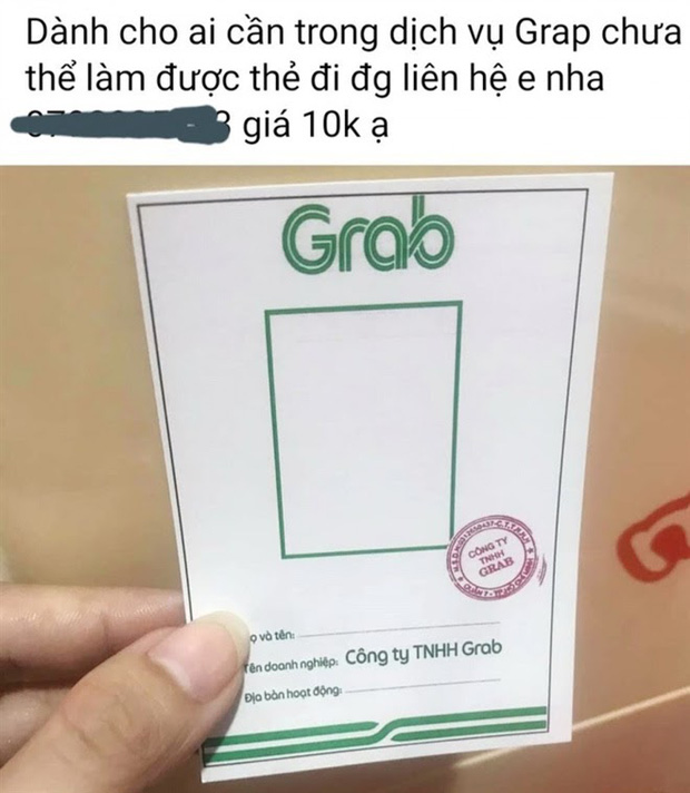 Giả thẻ Grab đi đường tương tự hành vi giả mạo con dấu, tài liệu Nhà nước Giả thẻ Grab đi đường tương tự hành vi giả mạo con dấu, tài liệu Nhà nước