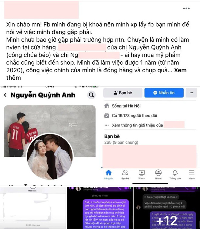 Diễn biến mới vụ Quỳnh Anh - vợ cầu thủ Duy Mạnh bị tố nhập nhằng lương thưởng: Nửa đêm, nhân viên 'bóc phốt' có quyết định bất ngờ! - 1 Diễn biến mới vụ Quỳnh Anh - vợ cầu thủ Duy Mạnh bị tố nhập nhằng lương thưởng: Nửa đêm, nhân viên 'bóc phốt' có quyết định bất ngờ! - 1