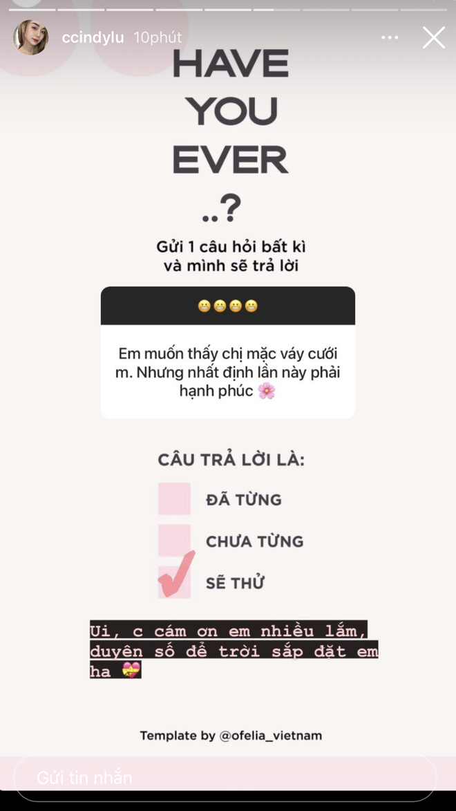 Cindy Lư - vợ cũ Hoài Lâm tiết lộ từng bị Tuesday xen vào tình cảm, nhưng vẫn sẽ thử một lần mặc váy cưới - 5 Cindy Lư - vợ cũ Hoài Lâm tiết lộ từng bị Tuesday xen vào tình cảm, nhưng vẫn sẽ thử một lần mặc váy cưới - 5