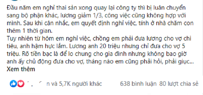 Bị chồng phàn nàn tiêu hoang, nhà 3 người đưa 5 triệu vẫn hết nhưng chỉ với 1 bữa cơm đặc biệt mà vợ đã lấy lại được vị thế của mình Bị chồng phàn nàn tiêu hoang, nhà 3 người đưa 5 triệu vẫn hết nhưng chỉ với 1 bữa cơm đặc biệt mà vợ đã lấy lại được vị thế của mình
