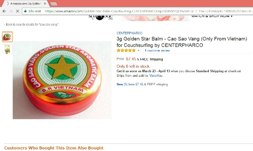 Cao Sao Vàng 3.000 đồng/hộp ở Việt Nam đang gây 'sốt' ở nhiều nước, sốc nhất giá bán cao nhất lên đến 1,4 triệu đồng/hộp - 1 Cao Sao Vàng 3.000 đồng/hộp ở Việt Nam đang gây 'sốt' ở nhiều nước, sốc nhất giá bán cao nhất lên đến 1,4 triệu đồng/hộp - 1