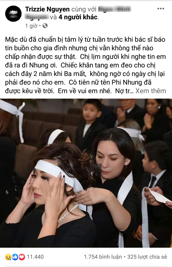 Vợ cũ Bằng Kiều đau đớn nói lời tiễn biệt Phi Nhung: 'Nợ trần em đã trả xong, cũng như trả lại hết những lời cay nghiệt người đời đã dành cho em' Vợ cũ Bằng Kiều đau đớn nói lời tiễn biệt Phi Nhung: 'Nợ trần em đã trả xong, cũng như trả lại hết những lời cay nghiệt người đời đã dành cho em'