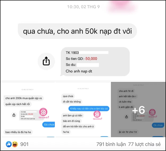 Gặp bạn trai đào mỏ đến 10 nghìn cũng đi xin, cô gái bóc phốt lên mạng xã hội: Sốc nhất chính là câu tuyên bố cuối cùng của gã 'ăn quỵt' Gặp bạn trai đào mỏ đến 10 nghìn cũng đi xin, cô gái bóc phốt lên mạng xã hội: Sốc nhất chính là câu tuyên bố cuối cùng của gã 'ăn quỵt'