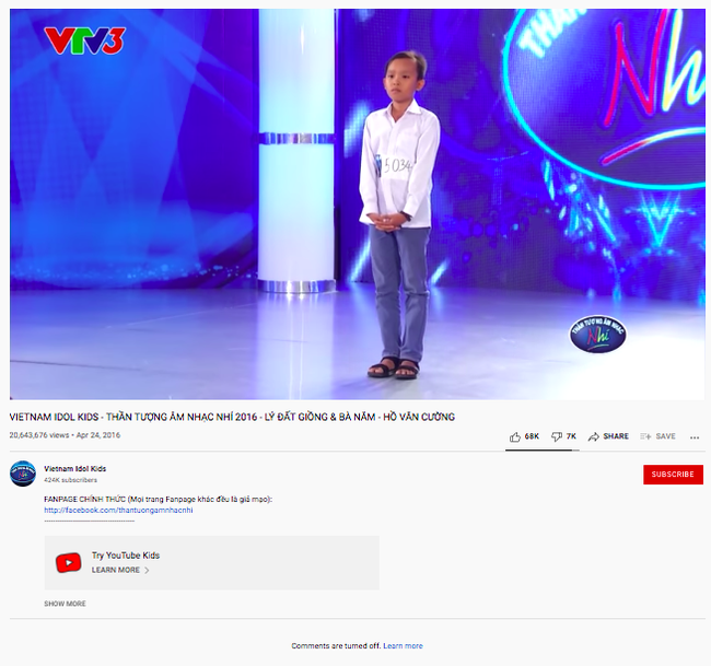 Sau khi thành viên BTC úp mở ẩn tình vụ Hồ Văn Cường, clip thi Vietnam Idol Kids bị thẳng tay làm điều này - 1 Sau khi thành viên BTC úp mở ẩn tình vụ Hồ Văn Cường, clip thi Vietnam Idol Kids bị thẳng tay làm điều này - 1