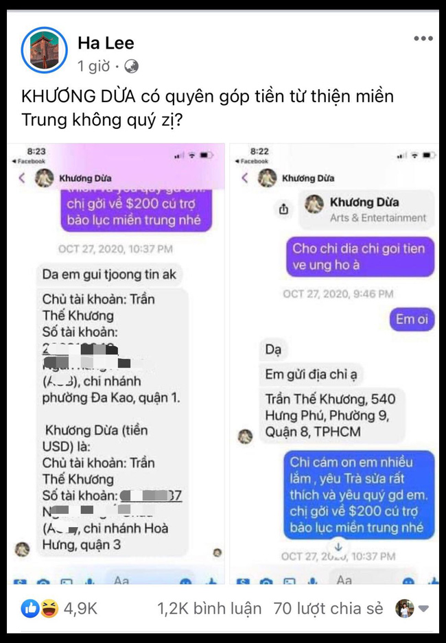 Quản lý bà Phương Hằng đăng status ẩn ý 'hai trùm cuối' của drama từ thiện, trong đó xuất hiện các thông tin được cho là đạo diễn Khương Dừa? - 1 Quản lý bà Phương Hằng đăng status ẩn ý 'hai trùm cuối' của drama từ thiện, trong đó xuất hiện các thông tin được cho là đạo diễn Khương Dừa? - 1