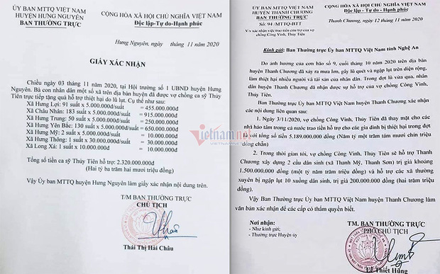 Một huyện báo cáo số tiền Thủy Tiên làm từ thiện ít hơn xác nhận trước đó 102 triệu đồng Một huyện báo cáo số tiền Thủy Tiên làm từ thiện ít hơn xác nhận trước đó 102 triệu đồng