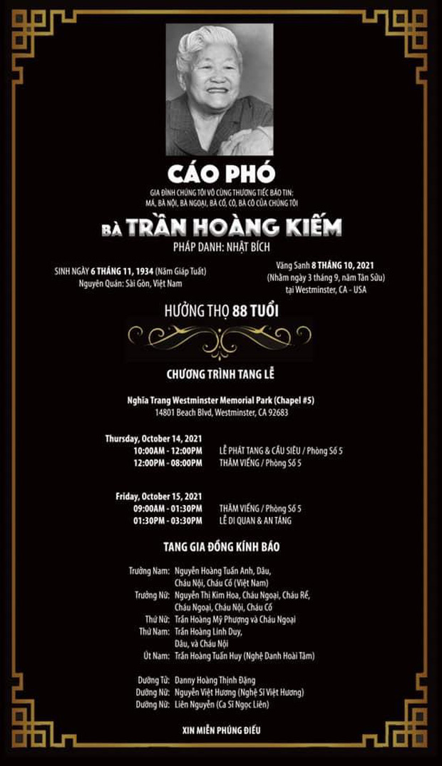 Còn nỗi đau nào đau hơn với Việt Hương: Xong tang sự Phi Nhung lại chịu tang mẹ nuôi tại Mỹ đúng ngày sinh nhật - 4 Còn nỗi đau nào đau hơn với Việt Hương: Xong tang sự Phi Nhung lại chịu tang mẹ nuôi tại Mỹ đúng ngày sinh nhật - 4