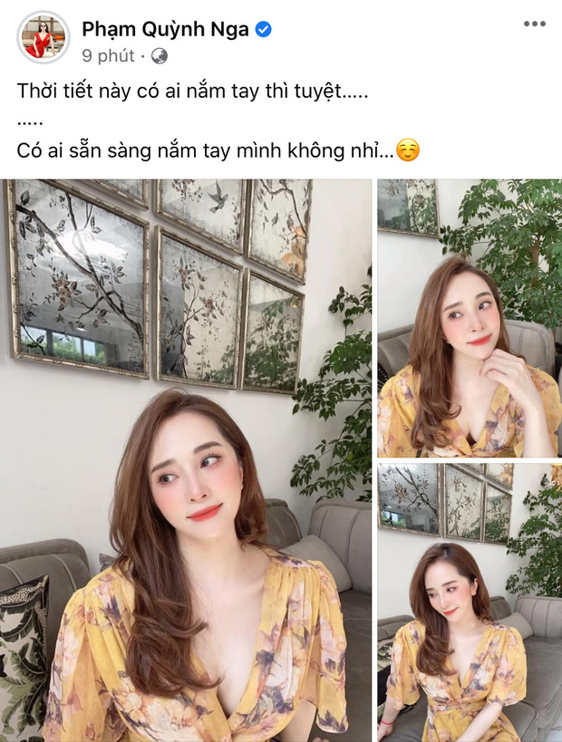 Quỳnh Nga lộ khe ngực sexy, đòi nắm tay ai đó ngày cuối tuần, Việt Anh 'chốt hạ' câu gì mà netizen đồng loạt thả 'haha'? Quỳnh Nga lộ khe ngực sexy, đòi nắm tay ai đó ngày cuối tuần, Việt Anh 'chốt hạ' câu gì mà netizen đồng loạt thả 'haha'?