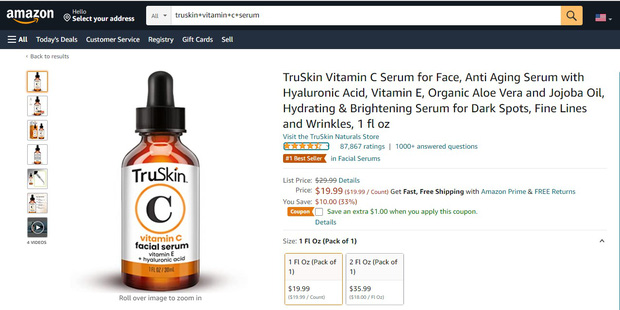 Có giá chưa đến 500K, chai serum vitamin C này có gì mà nhận về hơn 57.000 đánh giá 5 sao trên Amazon? - 5 Có giá chưa đến 500K, chai serum vitamin C này có gì mà nhận về hơn 57.000 đánh giá 5 sao trên Amazon? - 5
