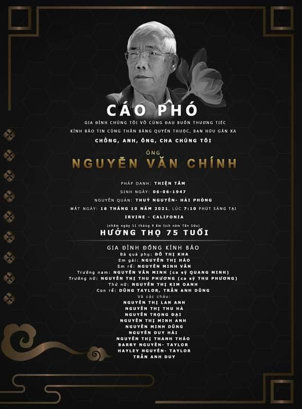 Chồng Thu Phương bức xúc khi cáo phó của bố vợ bị một vài đối tượng lợi dụng quảng cáo - 5 Chồng Thu Phương bức xúc khi cáo phó của bố vợ bị một vài đối tượng lợi dụng quảng cáo - 5