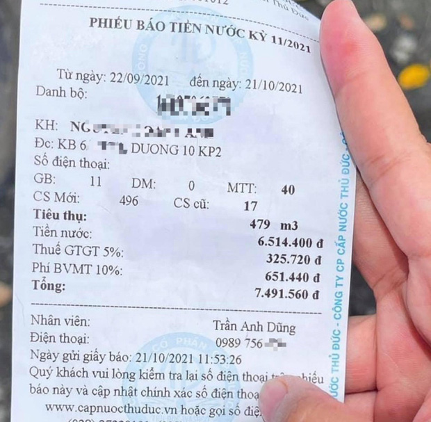 TP.HCM: Một gia đình nhận được hóa đơn 46 triệu tiền nước sau tháng giãn cách TP.HCM: Một gia đình nhận được hóa đơn 46 triệu tiền nước sau tháng giãn cách