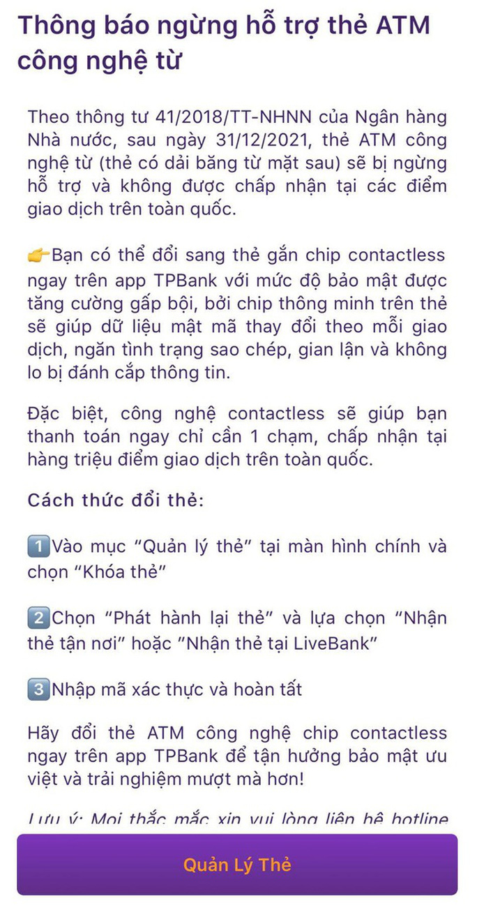 Thẻ ATM 'đời cũ' sẽ bị vô hiệu hóa sau 31-12, khách hàng cần lưu ý gì? - 2 Thẻ ATM 'đời cũ' sẽ bị vô hiệu hóa sau 31-12, khách hàng cần lưu ý gì? - 2