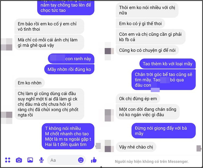 Thấy 'nhân viên quán hát' ngang nhiên đăng ảnh bộ phận cơ thể của chồng lên trang cá nhân để khiêu khích, vợ 'sôi máu' làm một việc khiến ả 'chạy mất dép' - 3 Thấy 'nhân viên quán hát' ngang nhiên đăng ảnh bộ phận cơ thể của chồng lên trang cá nhân để khiêu khích, vợ 'sôi máu' làm một việc khiến ả 'chạy mất dép' - 3