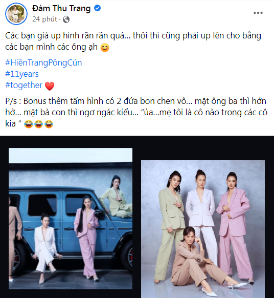 Đàm Thu Trang chia sẻ bộ ảnh 'hội chị em' nhưng sự xuất hiện của Cường Đô La mới 'chiếm spotlight' - 2 Đàm Thu Trang chia sẻ bộ ảnh 'hội chị em' nhưng sự xuất hiện của Cường Đô La mới 'chiếm spotlight' - 2