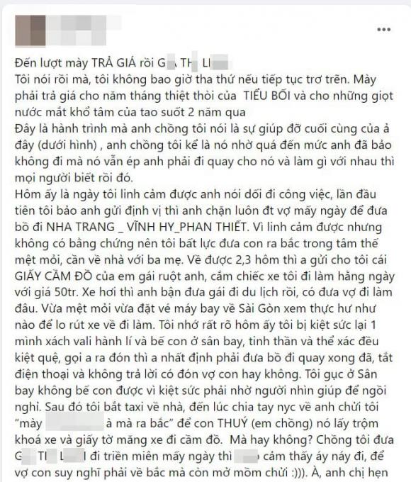 Vợ Tiktoker bị tố ngoại tình tiếp tục hé lộ thêm loạt tình tiết mới: Em chồng mang xe đi cắm, chính thất bay vào Nam để chuộc thì bị chồng bỏ rơi ở sân bay vì bận đi với bồ - 1 Vợ Tiktoker bị tố ngoại tình tiếp tục hé lộ thêm loạt tình tiết mới: Em chồng mang xe đi cắm, chính thất bay vào Nam để chuộc thì bị chồng bỏ rơi ở sân bay vì bận đi với bồ - 1