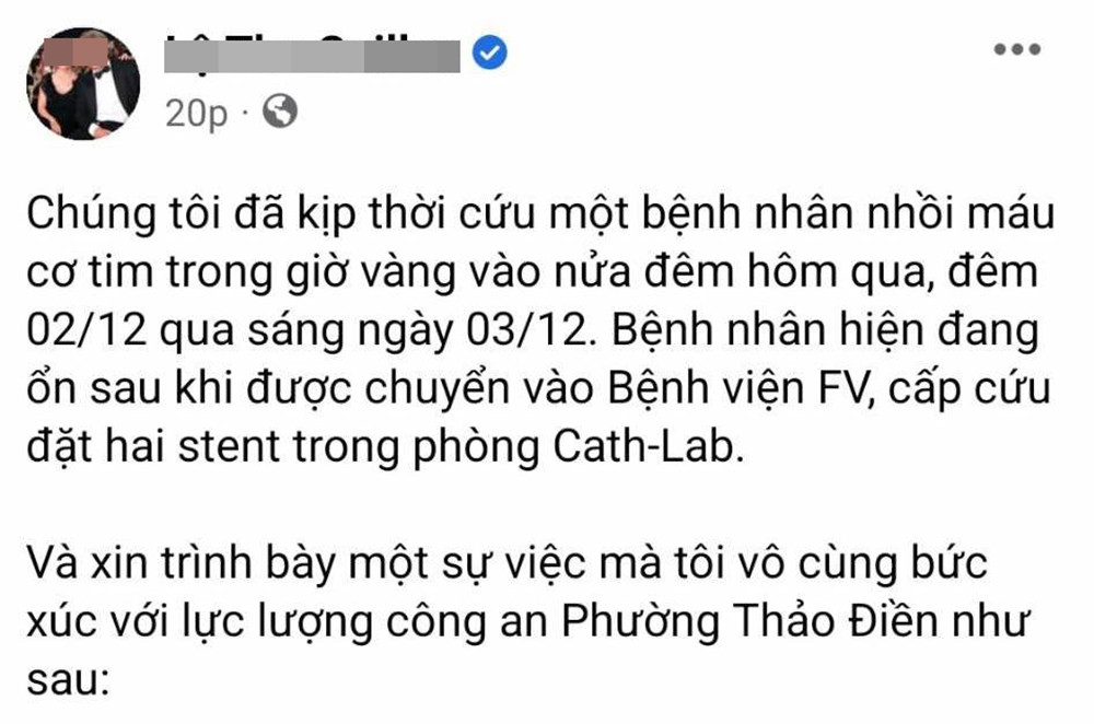 Công an TP.Thủ Đức mời vợ chồng Tổng giám đốc Bệnh viện FV làm việc - 1 Công an TP.Thủ Đức mời vợ chồng Tổng giám đốc Bệnh viện FV làm việc - 1