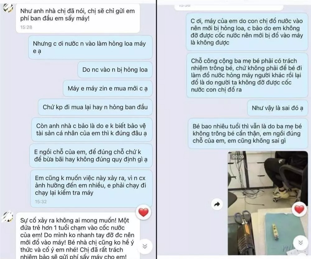 Con đổ nước hỏng laptop người lạ, bố mẹ gửi đơn kiện chủ nhân? - 1