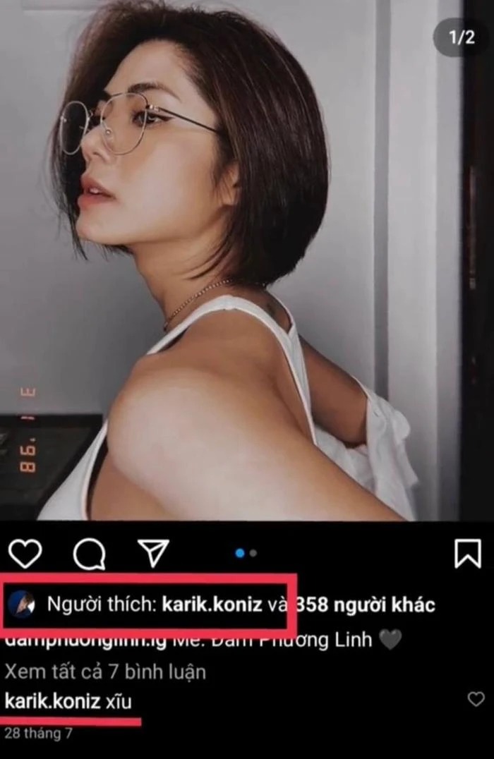 Dù không follow Phương Linh nhưng Karik vẫn thường xuyên 
