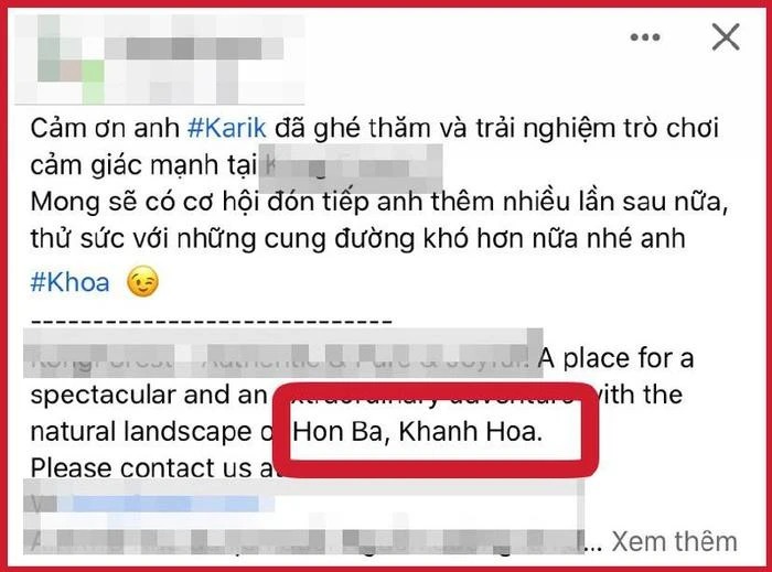 Ngay sau đó, một fanpage đã đăng lại hình ảnh này và gửi lời cảm ơn anh đã ghé thăm địa điểm vui chơi ở Khánh Hòa. Từ đây netizen biết được nam rapper đã ở Nha Trang vào dịp sinh nhật