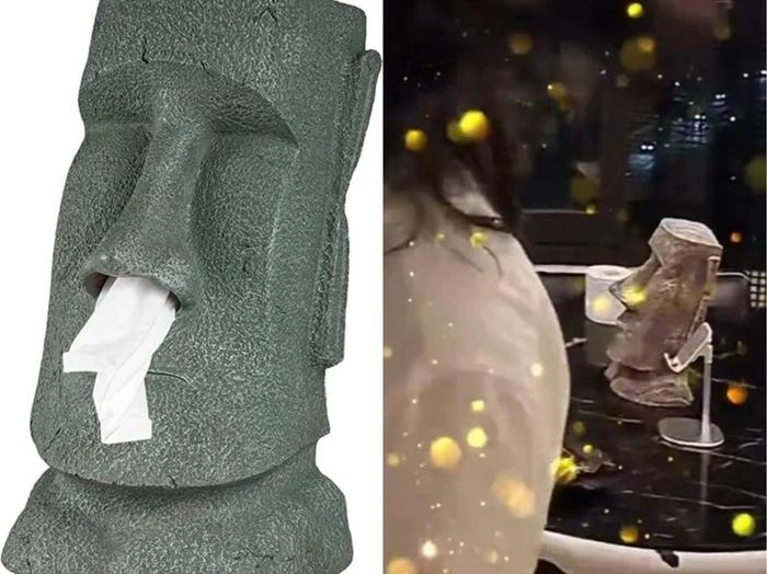 Chiếc hộp giấy có thiết kế lập dị không kém được đặt trong nhà V