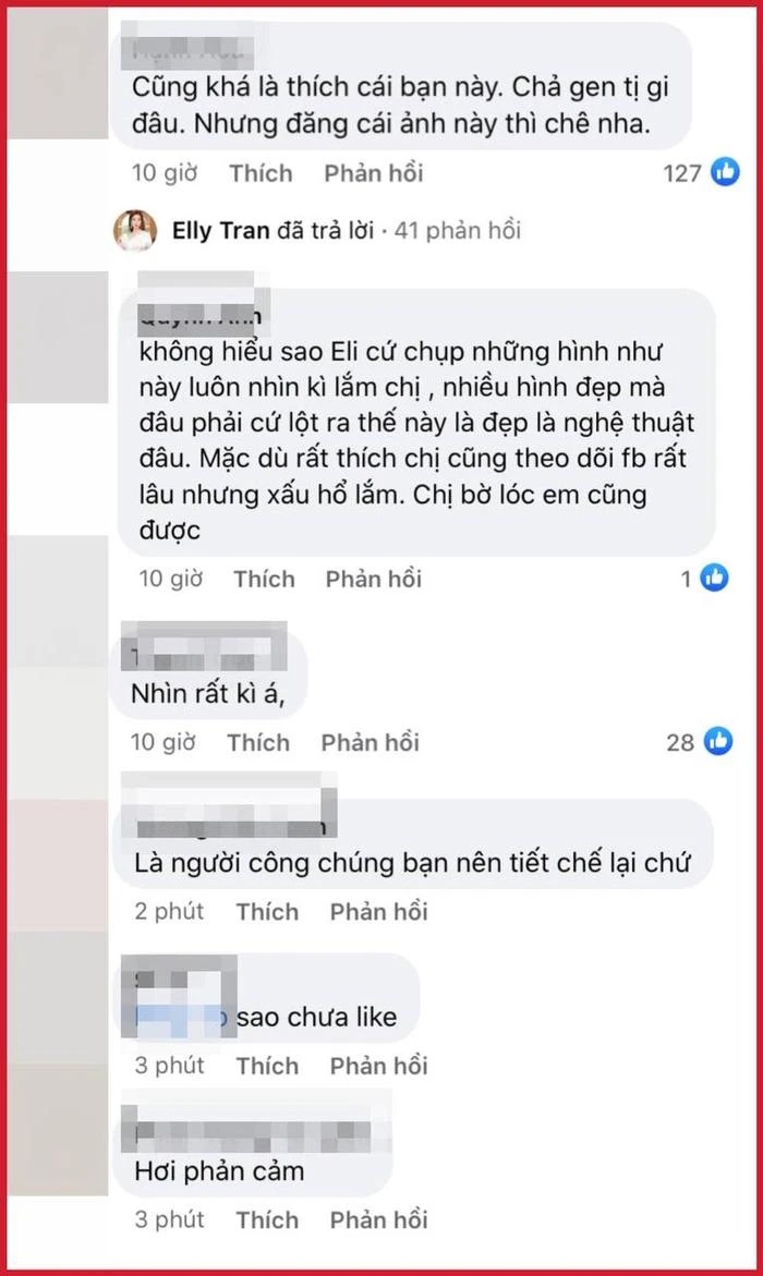 Nhiều netizen phản ứng trước bộ ảnh được cho là phản cảm của Elly Trần