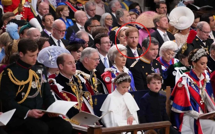 Vương tử Harry liếc nhìn anh trai William