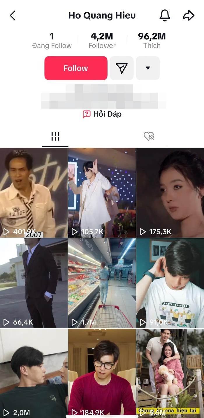 Những video gây phản cảm cùng vợ đã được nam ca sĩ ẩn hoặc xoá khỏi tài khoản Tiktok cá nhân