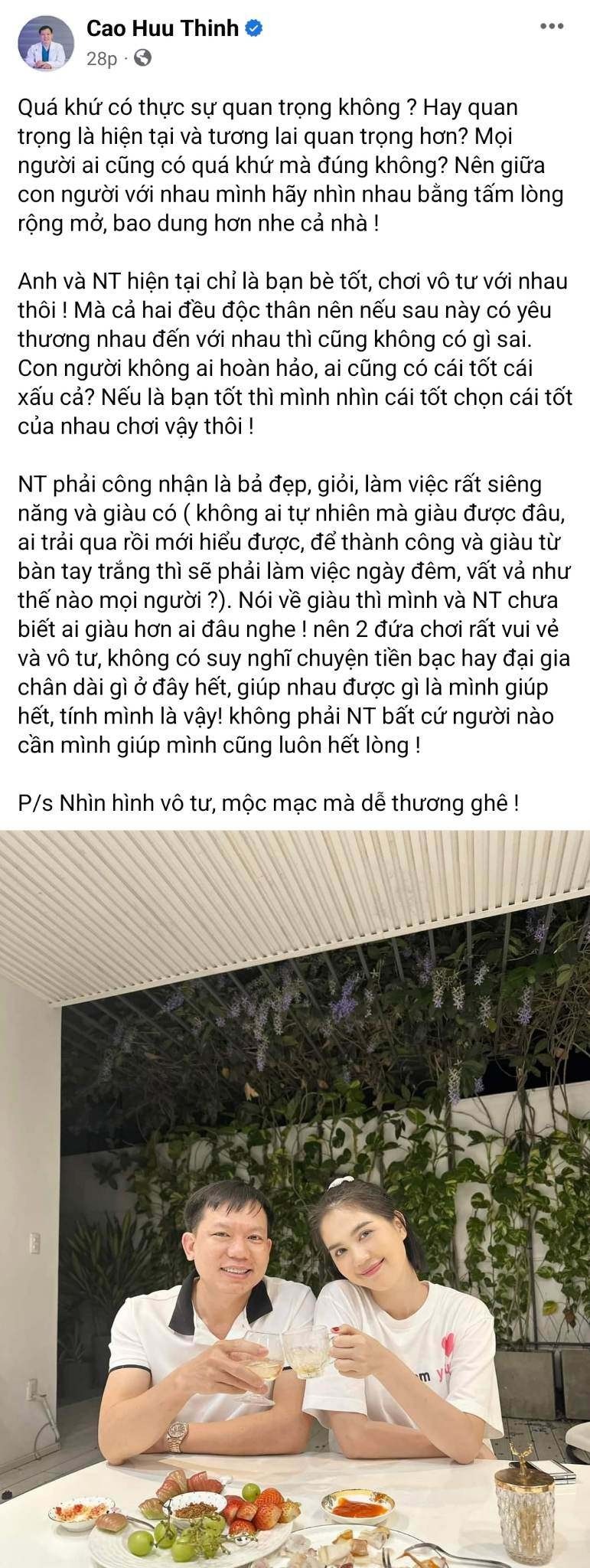Bác sĩ Thịnh phủ nhận việc giữa mình và Ngọc Trinh tồn tại mối quan hệ 