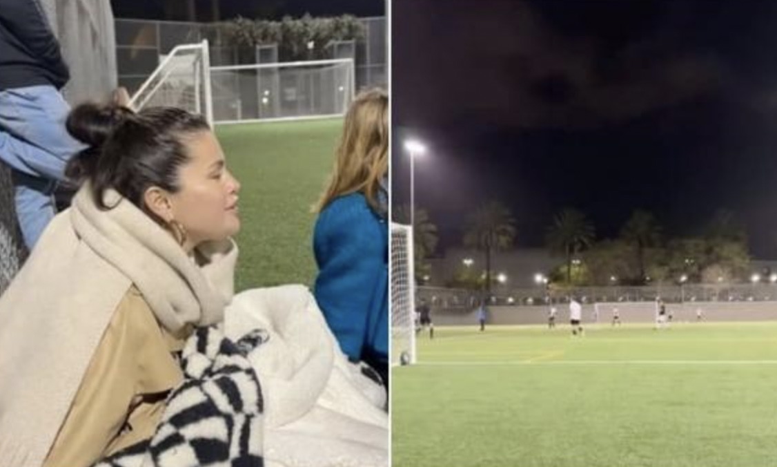 Selena Gomez từng đăng video đi xem bóng đá và hét lớn khẳng định bản thân còn độc thân. (Ảnh chụp màn hình)