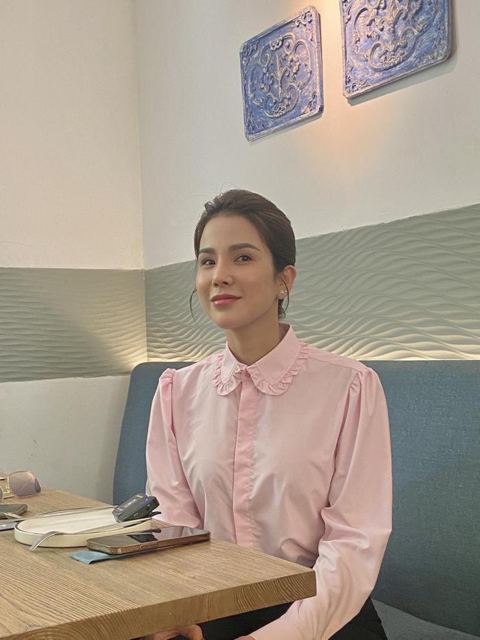 Diệp Lâm Anh trong buổi gặp gỡ báo chí hôm 5/7